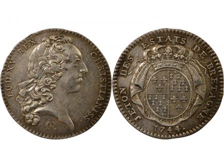 France Etats de Bretagne, Louis XV  Jeton Argent - 1744 Rennes