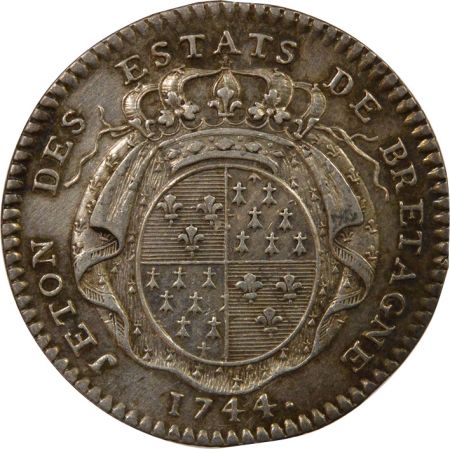 France Etats de Bretagne, Louis XV  Jeton Argent - 1744 Rennes