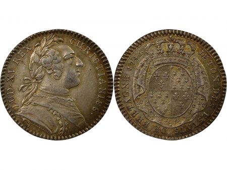 France Etats de Bretagne, Louis XV  Jeton Argent - 1746 Rennes