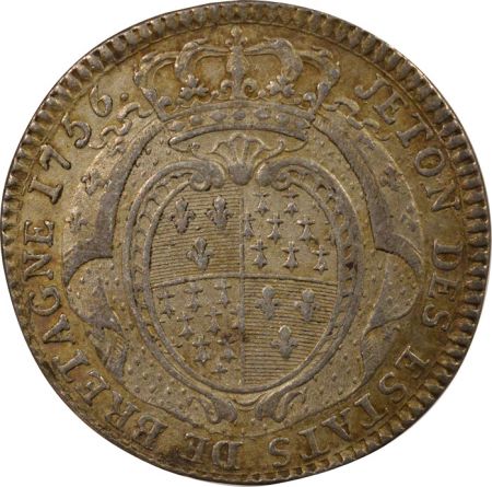 France Etats de Bretagne, Louis XV  Jeton Argent - 1756 Rennes