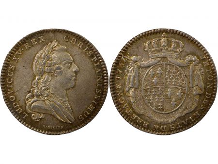 France Etats de Bretagne, Louis XV  Jeton Argent - 1764 Rennes