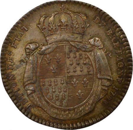 France Etats de Bretagne, Louis XVI  Jeton Argent - 1788 Rennes