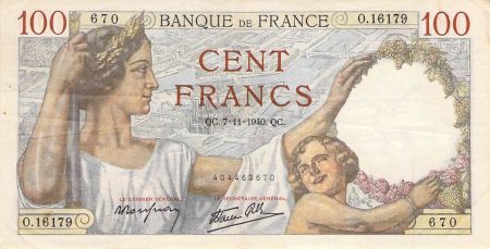 France FRANCE - 100 FRANCS SULLY 07/11/1940 - TTB