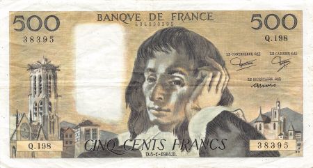 France FRANCE - 500 FRANCS PASCAL 05/01/1984 - SÉRIE Q.198