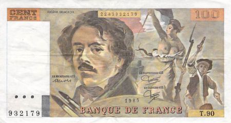 France FRANCE  DELACROIX - 100 FRANCS 1985 - SÉRIES VARIÉES - TTB