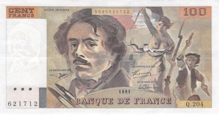 France FRANCE, DELACROIX - 100 FRANCS 1991 - SERIE Q.204