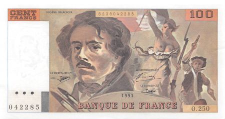 France FRANCE  DELACROIX - 100 FRANCS 1993 - SERIE O.250 - SUP+