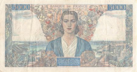 France FRANCE  EMPIRE FRANCAIS - 5000 FRANCS 13/09/1945 - SÉRIE V.1175 - TB+