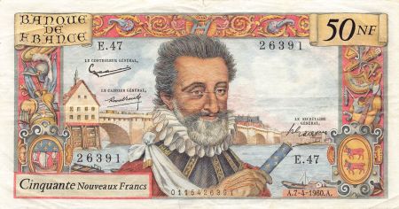 France FRANCE  HENRI IV - 50 NF 05/06/1969 - SÉRIE H.106 - TB+