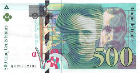 France FRANCE  PIERRE ET MARIE CURIE - 500 FRANCS 1994 - TTB+