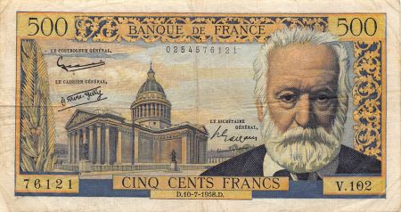 France FRANCE, VICTOR HUGO, 500 FRANCS 10.07.1958