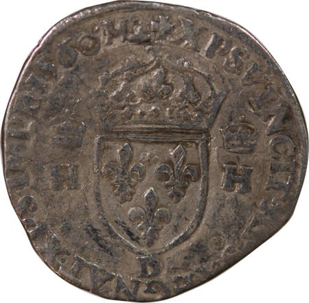 France HENRI II (POSTHUME) - TESTON A LA TETE NUE, 1er TYPE 1560 D LYON