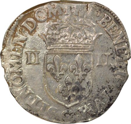 France Henri III - 1/4 Ecu Argent - 1586 / 1588 C Saint Lô