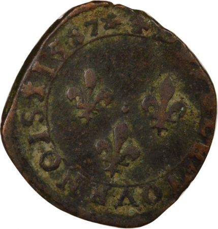 France Henri III - Double Tournois, Type 3 - 1587 H La Rochelle