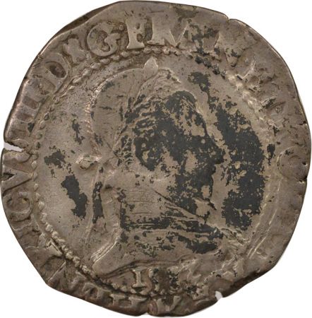 France Henri III - Franc Argent, au Col plat - 1582 K Bordeaux