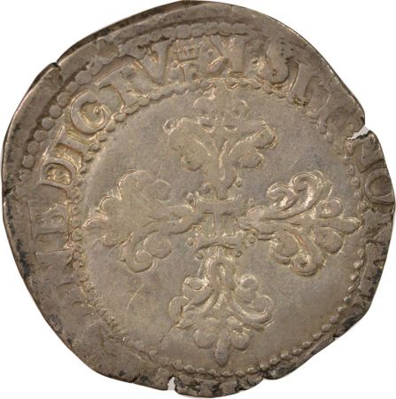 France Henri III - Franc Argent, au Col plat - 1582 K Bordeaux