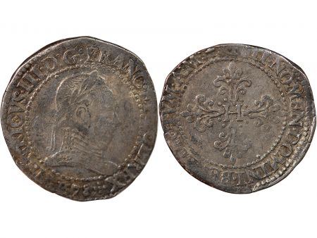 France HENRI III - FRANC AU COL PLAT 1578 D LYON