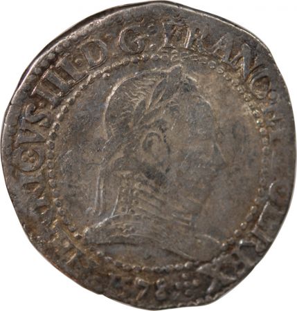 France HENRI III - FRANC AU COL PLAT 1578 D LYON