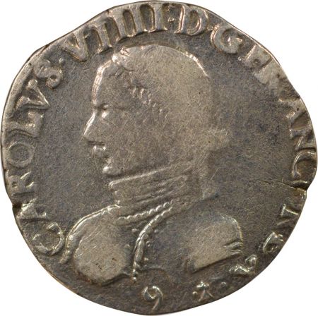 France Henri III - Teston Argent, au nom de Charles IX - 1575 9 Rennes