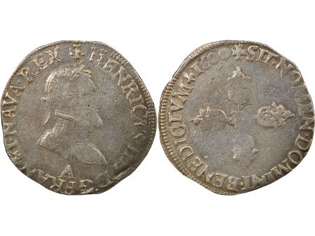 France Henri IV - 1/2 Franc Argent - 1600 A Paris R5