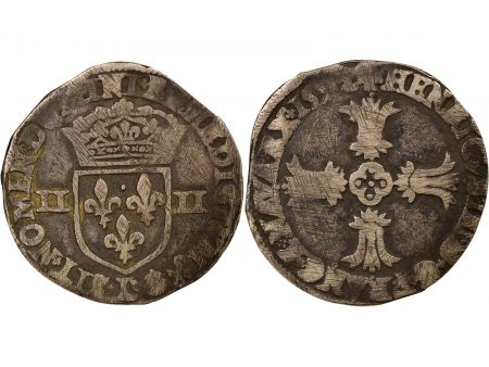 France Henri IV - 1/4 Ecu Argent, 2e Type - 1592 L Bayonne