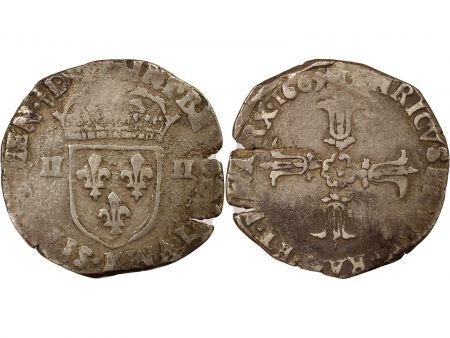 France Henri IV - 1/4 Ecu Argent, 2e Type - 1609 K Bordeaux