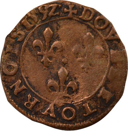 France Henri IV - Double Tournois, Type 2 - 1592 O Clermont-Ferrand