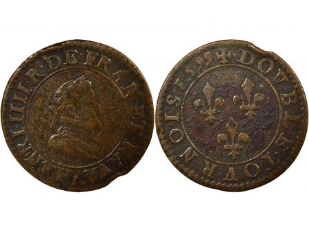 France Henri IV - Double Tournois, Type 2, en Français - 1599 A Paris