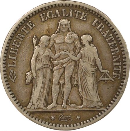 France IIe République - 5 Francs Argent, Hercule - 1848 K Bordeaux