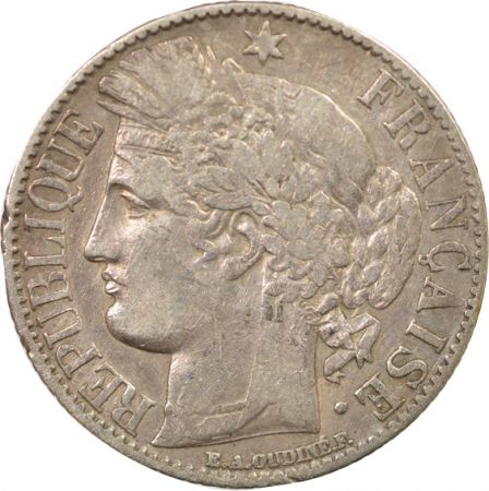 France IIIe République - 1 Franc Cérès Argent - 1872 A Paris