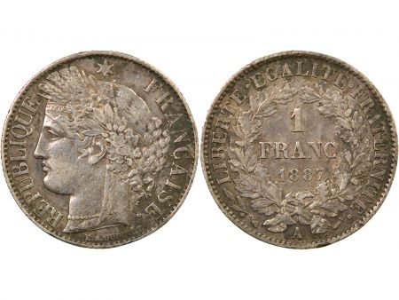 France IIIe République - 1 Franc Cérès Argent - 1887 A Paris