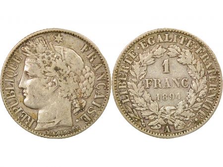 France IIIe République - 1 Franc Cérès Argent - 1894 A Paris