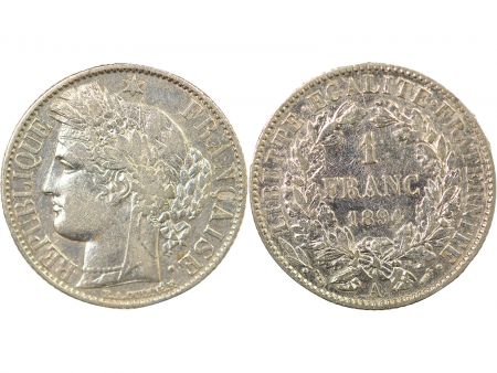 France IIIe République - 1 Franc Cérès Argent - 1894 A Paris