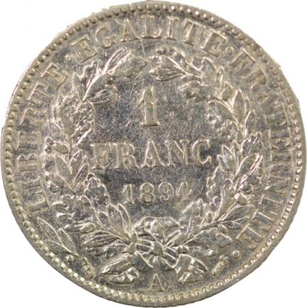 France IIIe République - 1 Franc Cérès Argent - 1894 A Paris