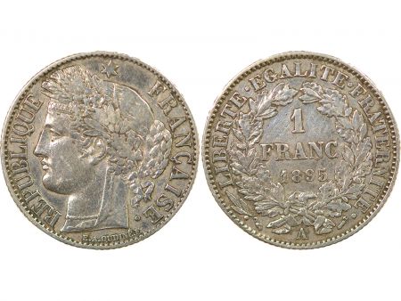 France IIIe République - 1 Franc Cérès Argent - 1895 A Paris