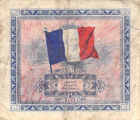 France IMPRESSION AMÉRICAINE - 2 FRANCS DRAPEAU Type 1944 - TB