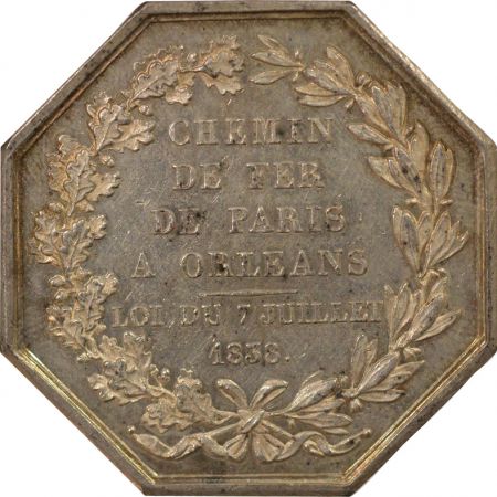 France Jeton Argent, Chemin de fer Paris - Orléans - 1838