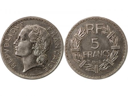 France LAVRILLIER - 5 FRANCS NICKEL 1938