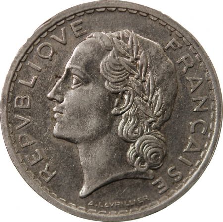 France LAVRILLIER - 5 FRANCS NICKEL 1938