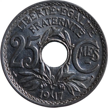 France Lindauer - 25 Centimes 1917 Souligné