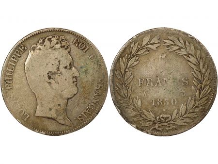 France Louis Philippe - 5 Francs Argent, sans I - 1830 A Paris