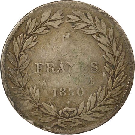 France Louis Philippe - 5 Francs Argent, sans I - 1830 A Paris