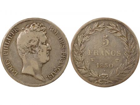 France Louis Philippe - 5 Francs Argent, Tiolier - 1830 W Lille