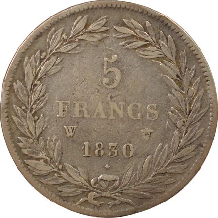 France Louis Philippe - 5 Francs Argent, Tiolier - 1830 W Lille