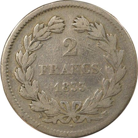 France Louis Philippe I - 2 Francs Argent - 1833 W Lille