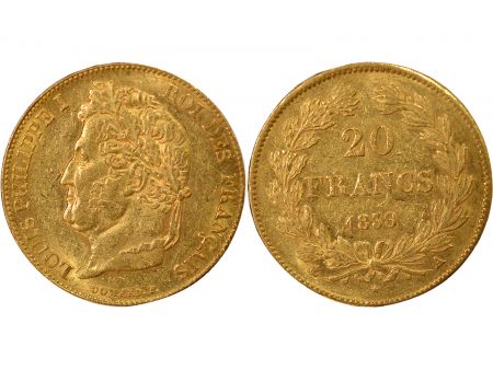 France Louis Philippe I - 20 Francs Or, Type Domard - 1839 A Paris