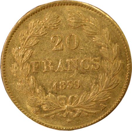 France Louis Philippe I - 20 Francs Or, Type Domard - 1839 A Paris