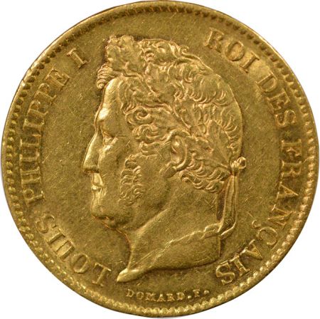 France Louis Philippe I - 40 Francs Or, Domard- 1837 A Paris