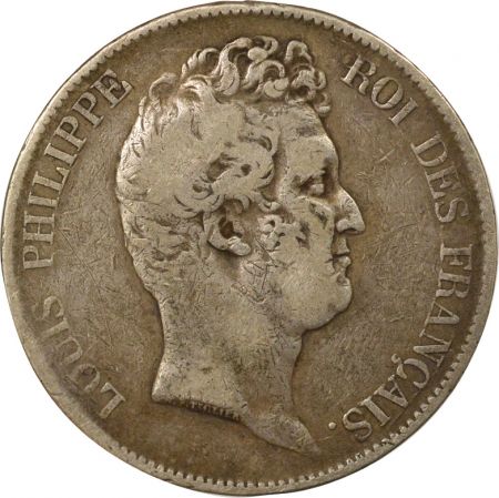 France Louis-Philippe I - 5 Francs Argent, Tr. en creux - 1830 D Lyon