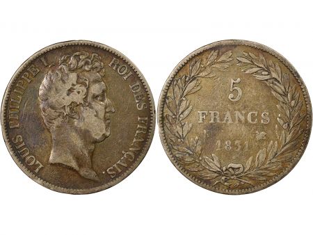 France Louis Philippe I - 5 Francs Argent, Tr. en creux - 1831 K Bordeaux